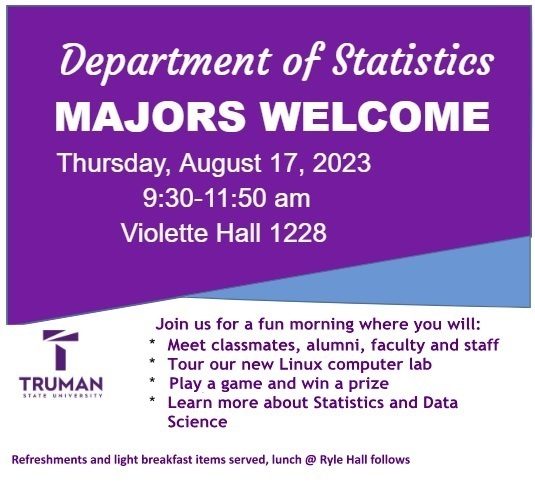 Department of Statistics Majors Welcome